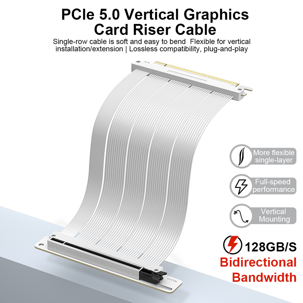 Pcie 5.0 Gpu Riser Cable - كابل تمديد PCI‑E 5.0 X16 لبطاقة
