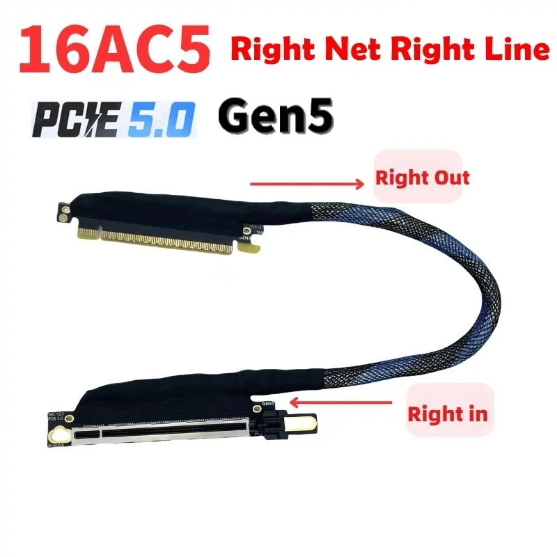 GEN5 كابل الناهض PCI E 5.0 X16 - مراجعة Pcie 5.0 Gpu Riser Cable وسعره